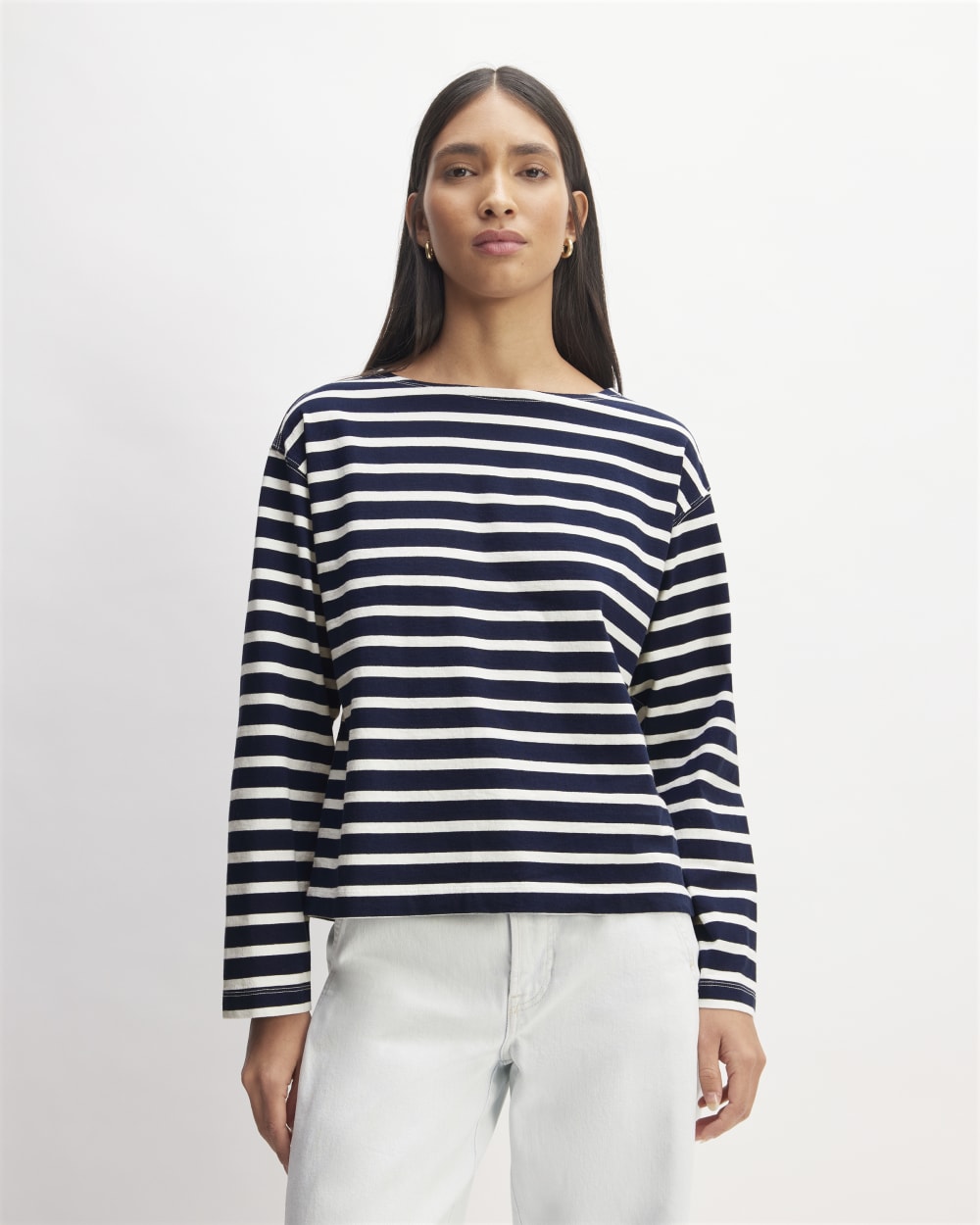 womens-modern-breton-tee-navy-bone | primary