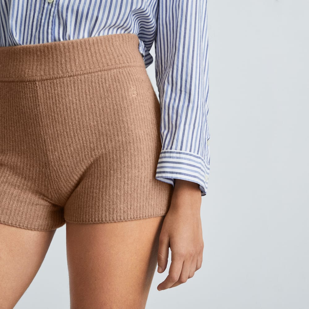 womens-cozy-stretch-short-camel