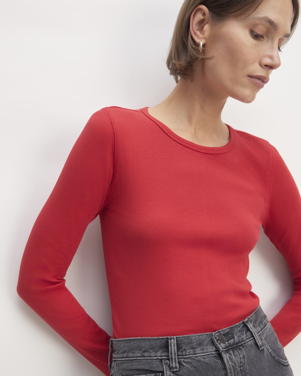 womens-supima-rib-long-sleeve-crew-haute-red | alt