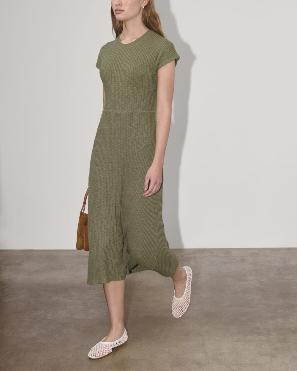 womens-rib-knit-cap-sleeve-midi-dress-kalamata