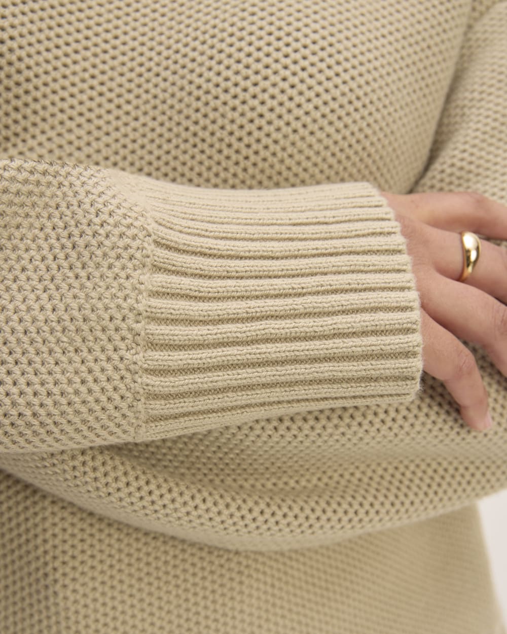 womens-cotton-honeycomb-square-crew-trench-coat-khaki