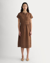 womens-linen-workwear-midi-dress-cedarwood | primary