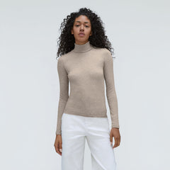 womens-supima-rib-turtleneck-heathered-burnt-sugar | primary