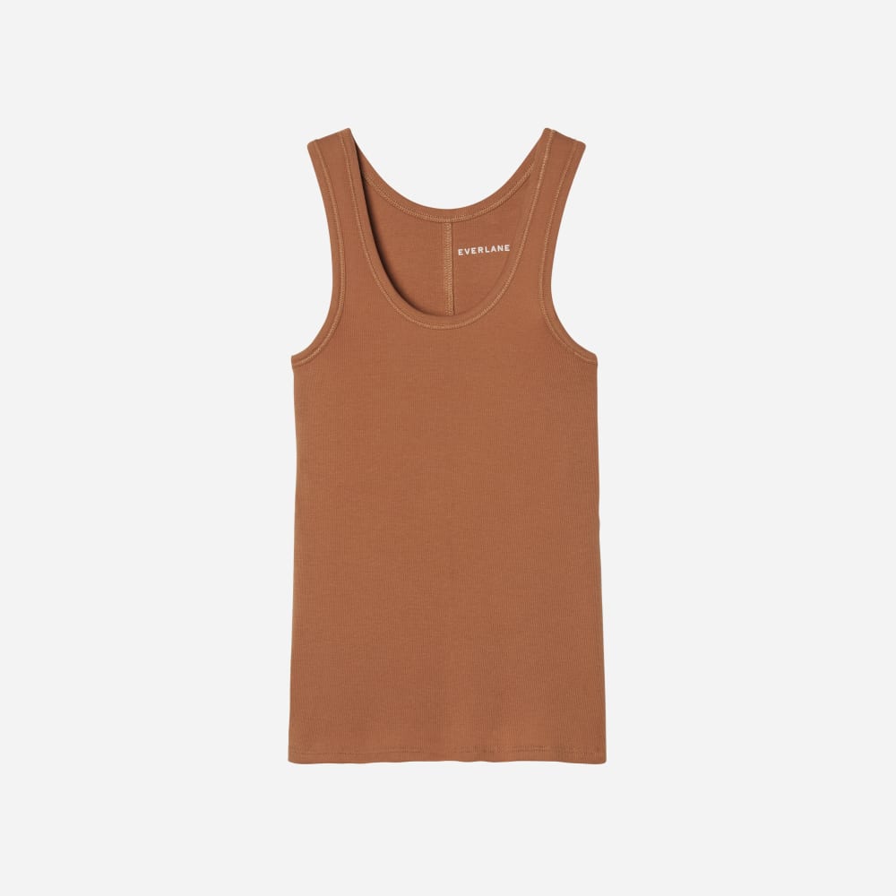 womens-pima-micro-rib-u-tank-tawny-brown | primary