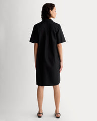 womens-oxford-short-sleeve-shirt-dress-black