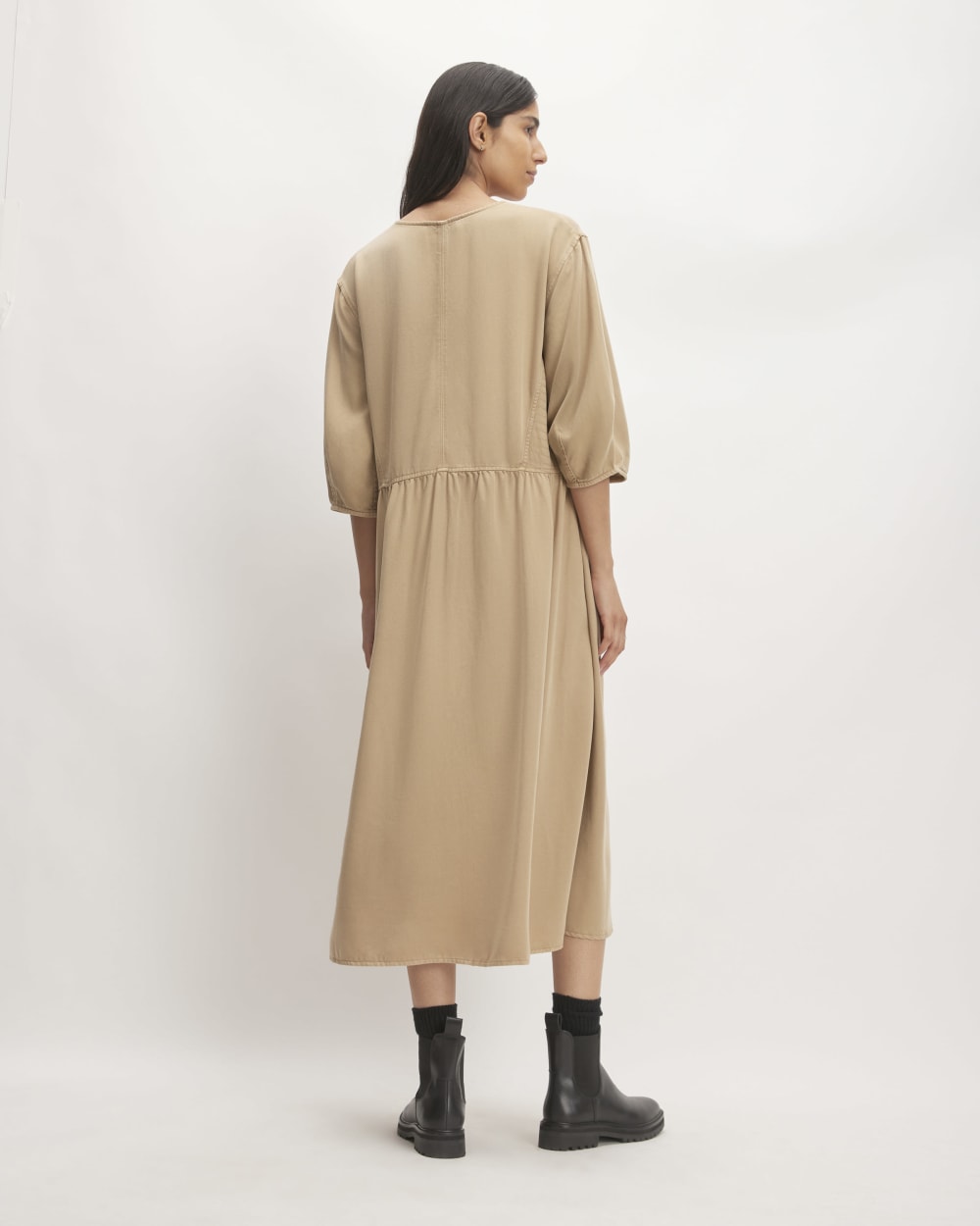 womens-tencel-puff-sleeve-dress-cornstalk