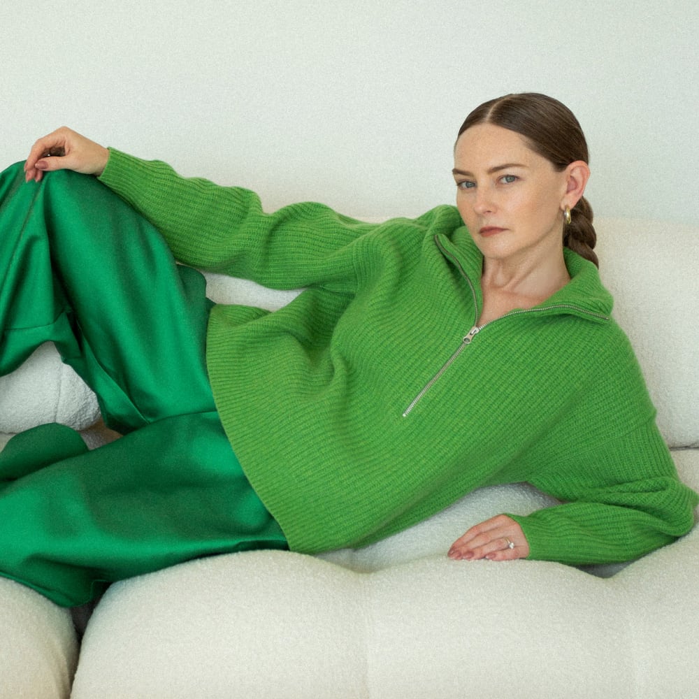 womens-felted-merino-halfzip-sweater-salted-lime