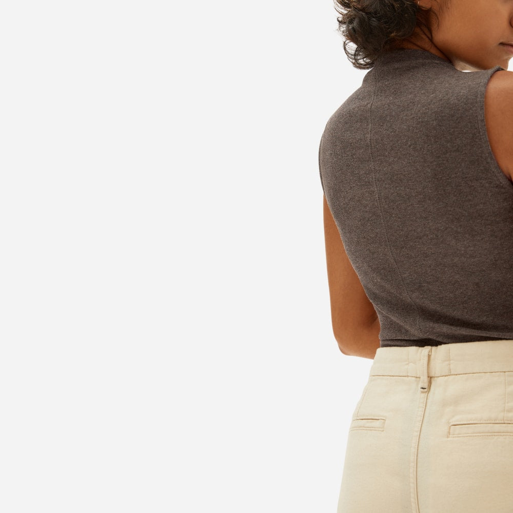 womens-pima-micro-rib-funnel-neck-tank-heathered-fatigue | alt