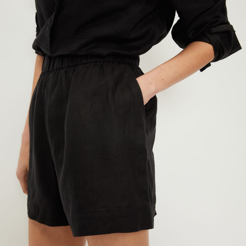 womens-linen-boxer-short-black