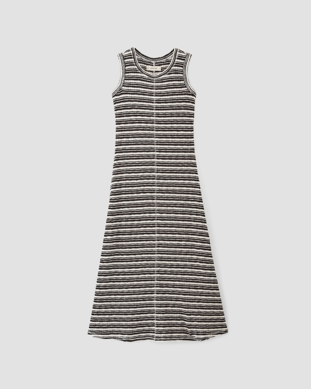 womens-rib-knit-a-line-tank-dress-bone-black | alt