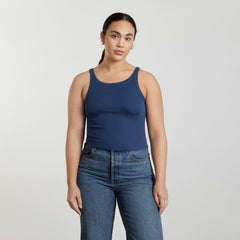 womens-cropped-pima-rib-tank-dk-royal | primary