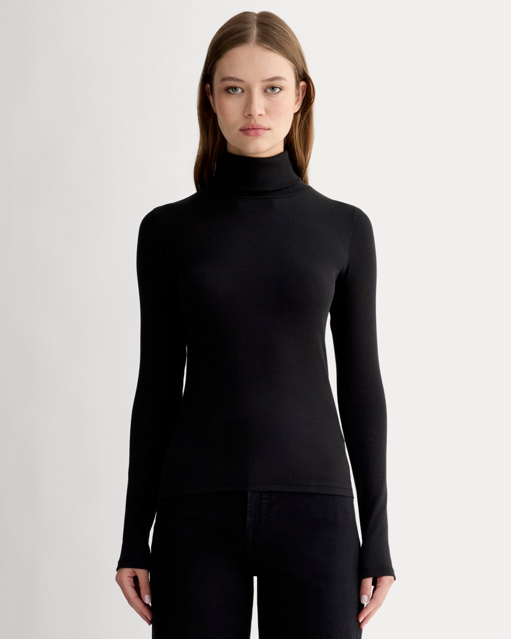 womens-supima-rib-turtleneck-black | primary